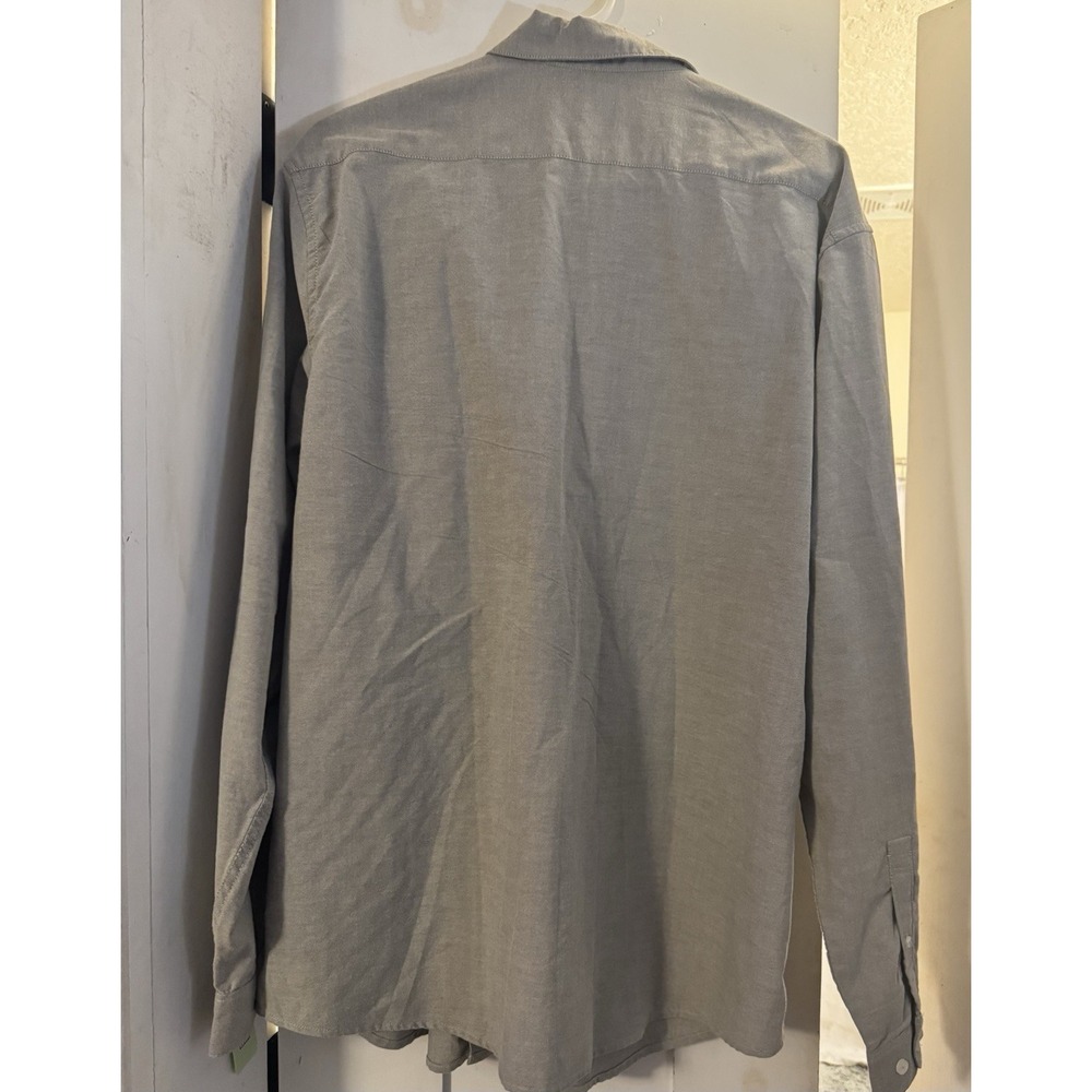 RVCA Men's XXL Slim Fit Button Down Shirt Gray Long Sleeve Casual Skate - Picture 3 of 5